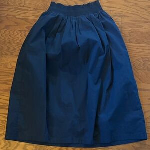 Cotton smocked waist midi skirt